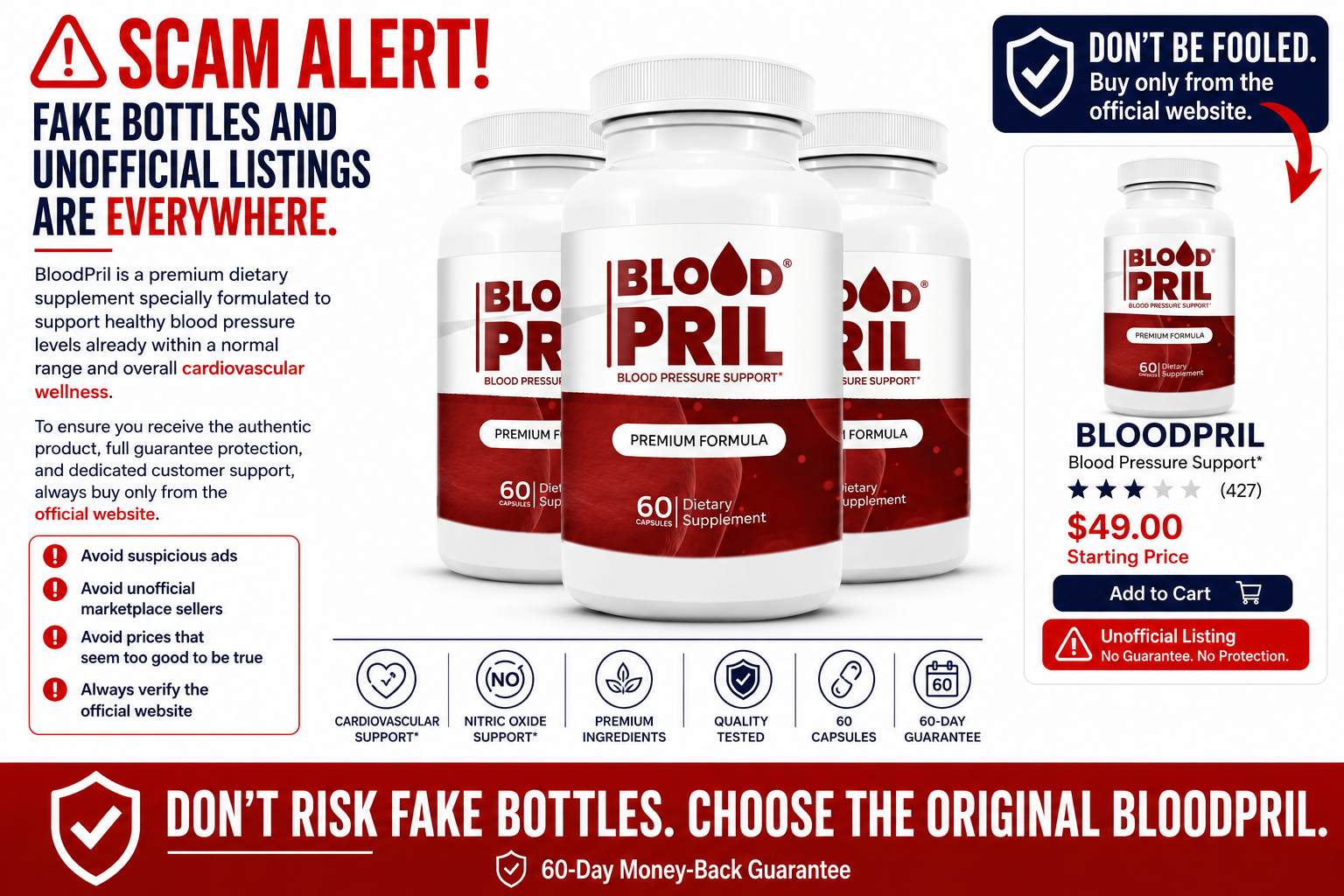 BloodPril scam alert and official product comparison
